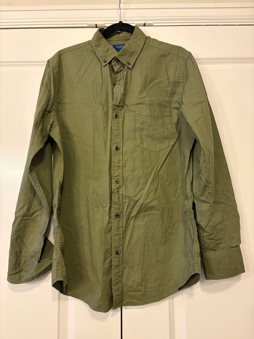Arizona Jean Company Olive Green Button-Up Dress Shirt